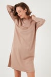 Modest OYSHO Kumaş Relaxed Fit Yırtmaçlı Kadın Tunik 5865878 BİSKÜVİ