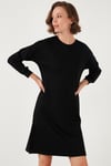 Modest OYSHO Kumaş Relaxed Fit Yırtmaçlı Kadın Tunik 5865878 SİYAH