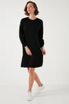 Modest OYSHO Kumaş Relaxed Fit Yırtmaçlı Kadın Tunik 5865878 SİYAH