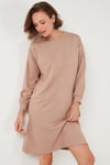 Modest OYSHO Kumaş Relaxed Fit Yırtmaçlı Kadın Tunik 5865878 BİSKÜVİ