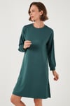 Modest OYSHO Kumaş Relaxed Fit Yırtmaçlı Kadın Tunik 5865878 NEFTİ