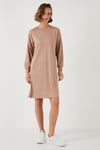 Modest OYSHO Kumaş Relaxed Fit Yırtmaçlı Kadın Tunik 5865878 BİSKÜVİ
