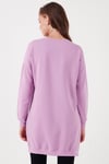 Modest Pamuklu Bisiklet Yaka Oversize Fit Kadın Tunik 5864896 LİLA