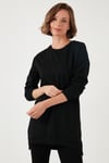 Modest Pamuklu Bisiklet Yaka Oversize Fit Kadın Tunik 5864896 SİYAH