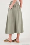 Modest Pamuklu Relaxed Fit Lastikli Bel Tesettür Midi Kadın Etek 668YE4449 AÇIK HAKİ