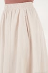 Modest Pamuklu Relaxed Fit Lastikli Bel Tesettür Midi Kadın Etek 668YE4449 TAŞ