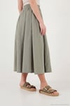 Modest Pamuklu Relaxed Fit Lastikli Bel Tesettür Midi Kadın Etek 668YE4449 AÇIK HAKİ