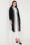 Modest Regular Fit Bağlamalı Nakışlı Tesettür Uzun Kimono Kadın Hırka 5866173 SİYAH