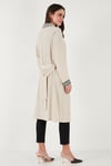 Modest Regular Fit Bağlamalı Nakışlı Tesettür Uzun Kimono Kadın Hırka 5866173 TAŞ
