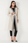 Modest Regular Fit Bağlamalı Nakışlı Tesettür Uzun Kimono Kadın Hırka 5866173 TAŞ