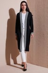 Modest Regular Fit Bağlamalı Nakışlı Tesettür Uzun Kimono Kadın Hırka 5866173 SİYAH