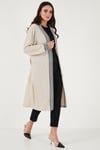 Modest Regular Fit Bağlamalı Nakışlı Tesettür Uzun Kimono Kadın Hırka 5866173 TAŞ