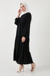 Modest Regular Fit Dik Yaka Uzun Kadın Elbise 611EL545 SİYAH