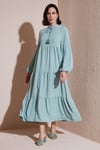Modest Regular Fit Dik Yaka Uzun Kadın Elbise 611EL545 MİNT