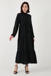 Modest Regular Fit Dik Yaka Uzun Kadın Elbise 611EL545 SİYAH