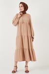 Modest Regular Fit Dik Yaka Uzun Kadın Elbise 611EL545 CAMEL