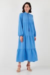 Modest Regular Fit Dik Yaka Uzun Kadın Elbise 611EL545 AÇIK MAVİ