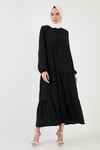 Modest Regular Fit Dik Yaka Uzun Kadın Elbise 611EL545 SİYAH