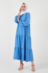 Modest Regular Fit Dik Yaka Uzun Kadın Elbise 611EL545 AÇIK MAVİ