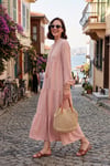 Modest Regular Fit Dik Yaka Uzun Kadın Elbise 611EL545 BEJ