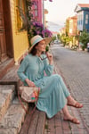 Modest Regular Fit Dik Yaka Uzun Kadın Elbise 611EL545 MİNT