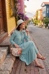 Modest Regular Fit Dik Yaka Uzun Kadın Elbise 611EL545 MİNT