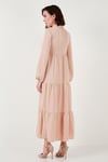 Modest Regular Fit Dik Yaka Uzun Kadın Elbise 611EL545 BEJ