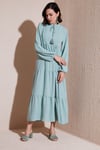 Modest Regular Fit Dik Yaka Uzun Kadın Elbise 611EL545 MİNT