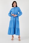 Modest Regular Fit Dik Yaka Uzun Kadın Elbise 611EL545 AÇIK MAVİ