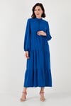 Modest Regular Fit Dik Yaka Uzun Kadın Elbise 611EL545 İNDİGO