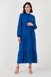 Modest Regular Fit Dik Yaka Uzun Kadın Elbise 611EL545 İNDİGO