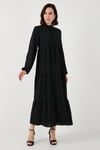 Modest Regular Fit Dik Yaka Uzun Kadın Elbise 611EL545 SİYAH