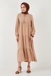 Modest Regular Fit Dik Yaka Uzun Kadın Elbise 611EL545 CAMEL