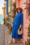 Modest Regular Fit Dik Yaka Uzun Kadın Elbise 611EL545 İNDİGO
