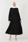 Modest Regular Fit Dik Yaka Uzun Kadın Elbise 611EL545 SİYAH