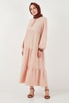 Modest Regular Fit Dik Yaka Uzun Kadın Elbise 611EL545 BEJ