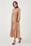Modest Regular Fit Dik Yaka Uzun Kadın Elbise 611EL545 CAMEL