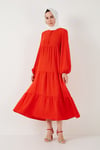 Modest Regular Fit Dik Yaka Uzun Kadın Elbise 611EL545 ORANJ