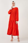 Modest Regular Fit Dik Yaka Uzun Kadın Elbise 611EL545 ORANJ