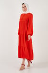 Modest Regular Fit Dik Yaka Uzun Kadın Elbise 611EL545 ORANJ