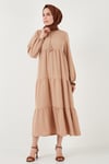 Modest Regular Fit Dik Yaka Uzun Kadın Elbise 611EL545 CAMEL