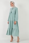 Modest Regular Fit Dik Yaka Uzun Kadın Elbise 611EL545 MİNT