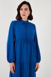 Modest Regular Fit Dik Yaka Uzun Kadın Elbise 611EL545 İNDİGO