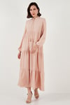 Modest Regular Fit Dik Yaka Uzun Kadın Elbise 611EL545 BEJ
