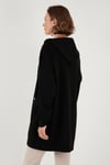 Modest Regular Fit Kapüşonlu Tesettür Triko Kadın Hırka 4616176 SİYAH