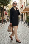 Modest Regular Fit Kapüşonlu Tesettür Triko Kadın Hırka 4616176 SİYAH