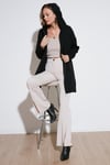 Modest Regular Fit Kapüşonlu Tesettür Triko Kadın Hırka 4616176 SİYAH