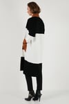 Modest Regular Fit Renk Bloklu Uzun Tesettür Triko Kadın Hırka 4616172 TOPRAK
