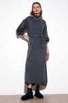 Modest Relaxed Fit Bisiklet Yaka Triko Kadın Elbise 4616198 KOYU GRİ