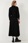 Modest Relaxed Fit Bisiklet Yaka Triko Kadın Elbise 4616198 SİYAH